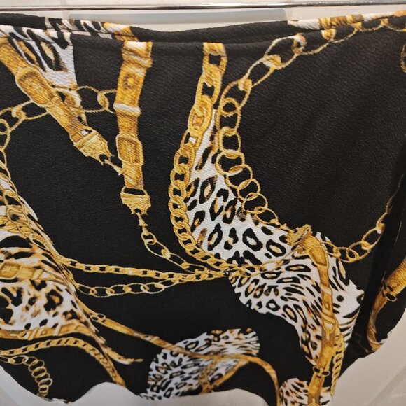 MARIANNE SKIRT LEOPARD GOLD CHAIN PRINT (SIZE 3X) - Picture 1 of 8